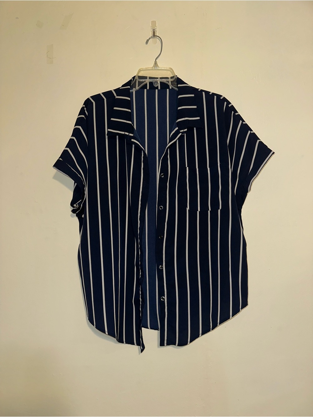 Navy Stripe Button Down Shirt